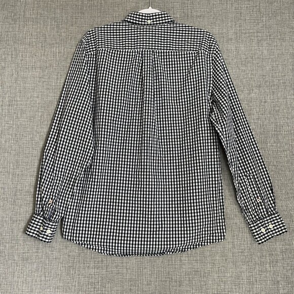 Tommy Hilfiger Mens Medium Blue White Long Sleeve Gingham Plaid Coupe Classique - Picture 7 of 11